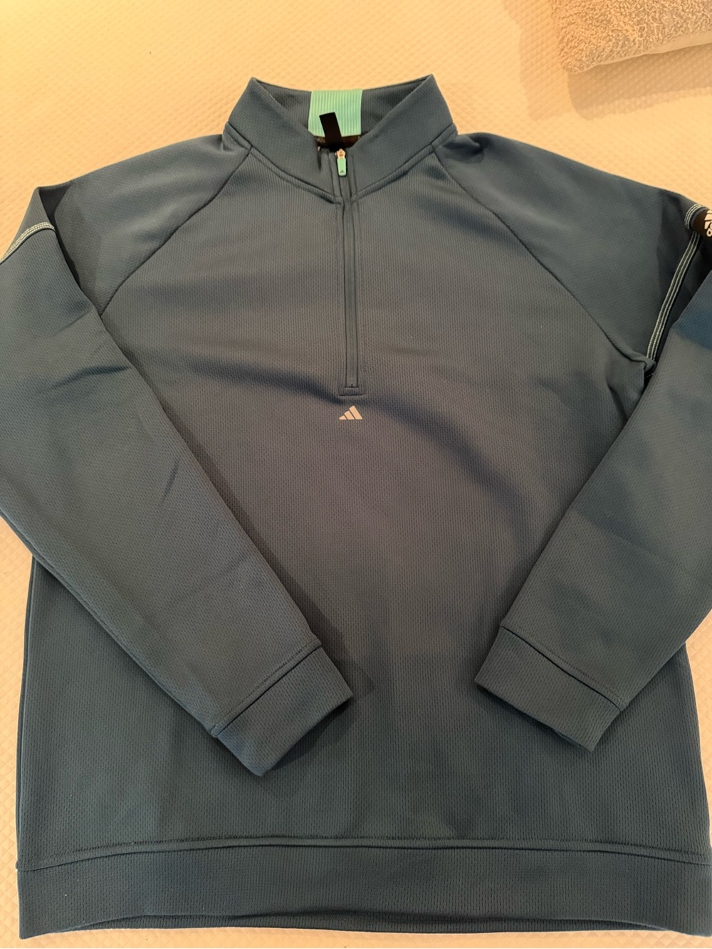 Adidas Men’s Teal Half-Zip Performance Jacket